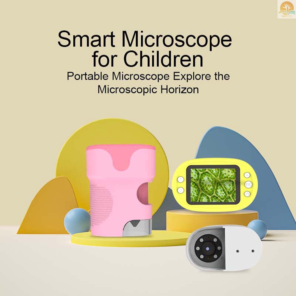 In Stock Mikroskop Saku Untuk Anak-Anak Mikroskop Lensa Tunggal Portabel 2.0 ''Layar IPS 200kali Perbesaran Mendukung Foto Dan Video Rekam Mainan Teropong PSTEM Mainan Edukasi In