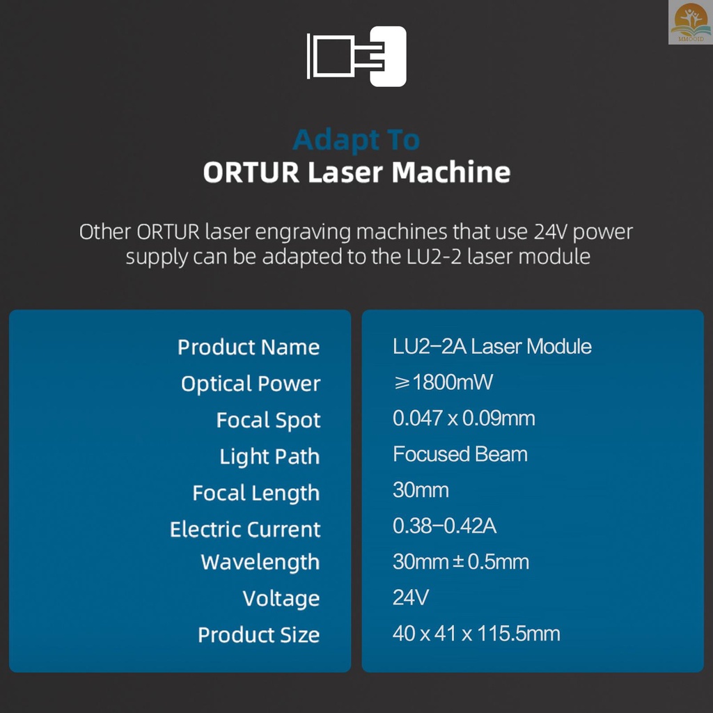 In Stock ORTUR LU2-2A Upgrade Modul Laser Tetap Fokus Presisi Tinggi Cocok Untuk Laser Master2 S2/Laser Master 2 Pro S2 Laser Engraver 24V