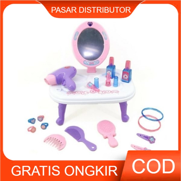 Mainan Meja Rias Anak Perempuan Dandan Make Up Happy Girl 18 pcs Mainan Edukasi Anak