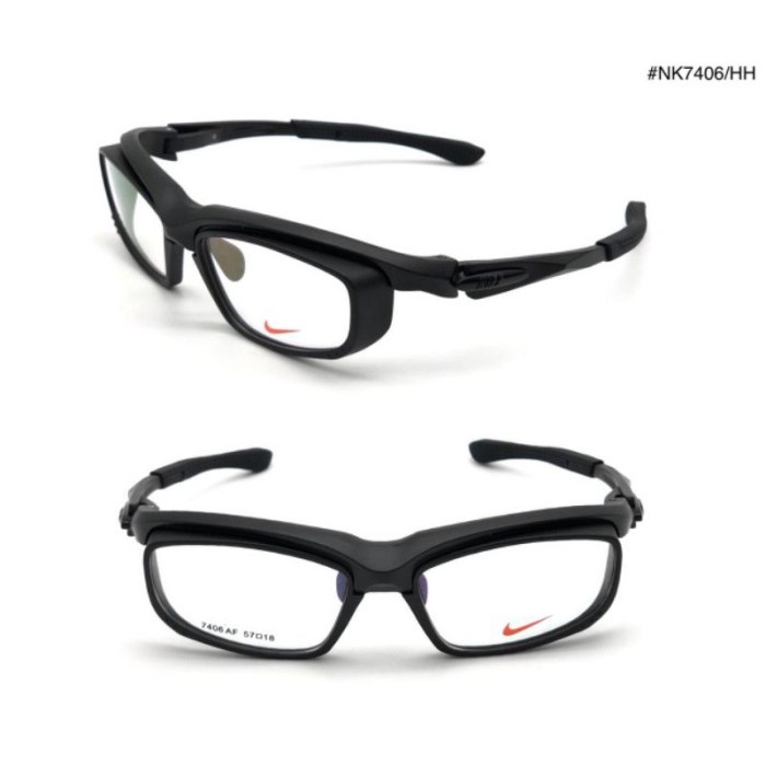 frame kacamata minus anti radiasi pria sporty nike NK7406 - Hitam