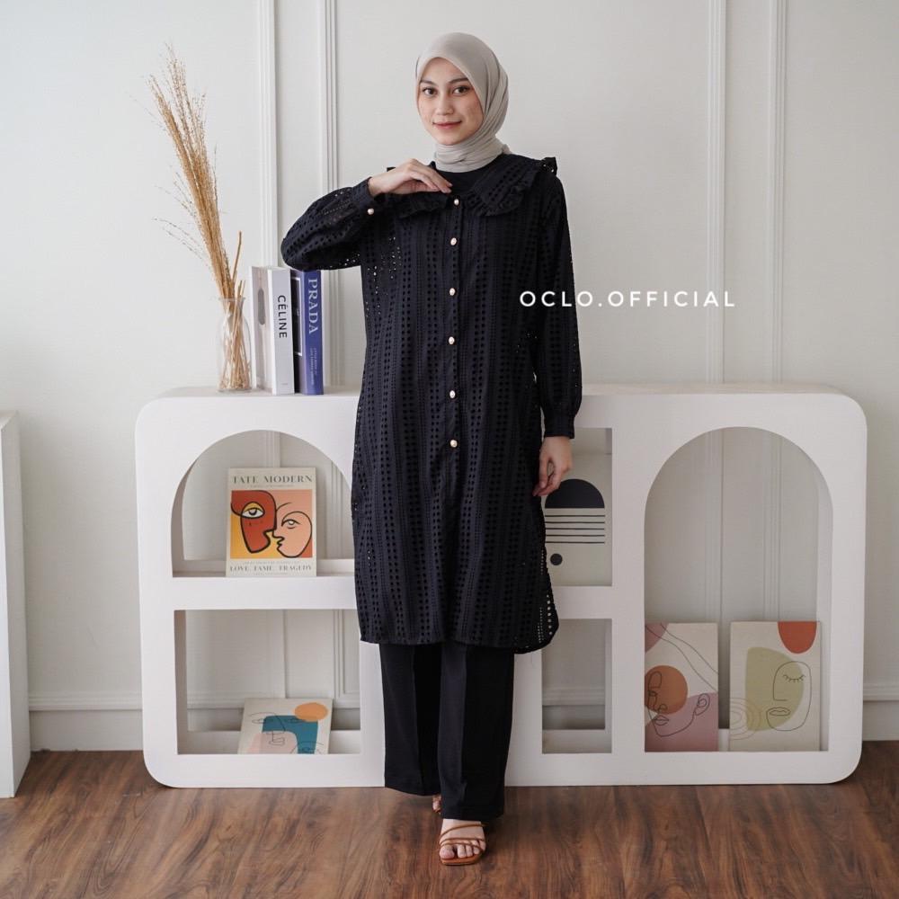 Oclo | Agazy Tunic Lace Brukat Bordir Tunik Midi Dress Outer