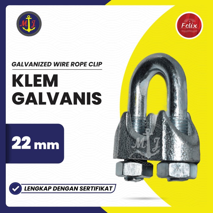 KLEM 22 MM // WIRE ROPE CLIP GALVANIZED