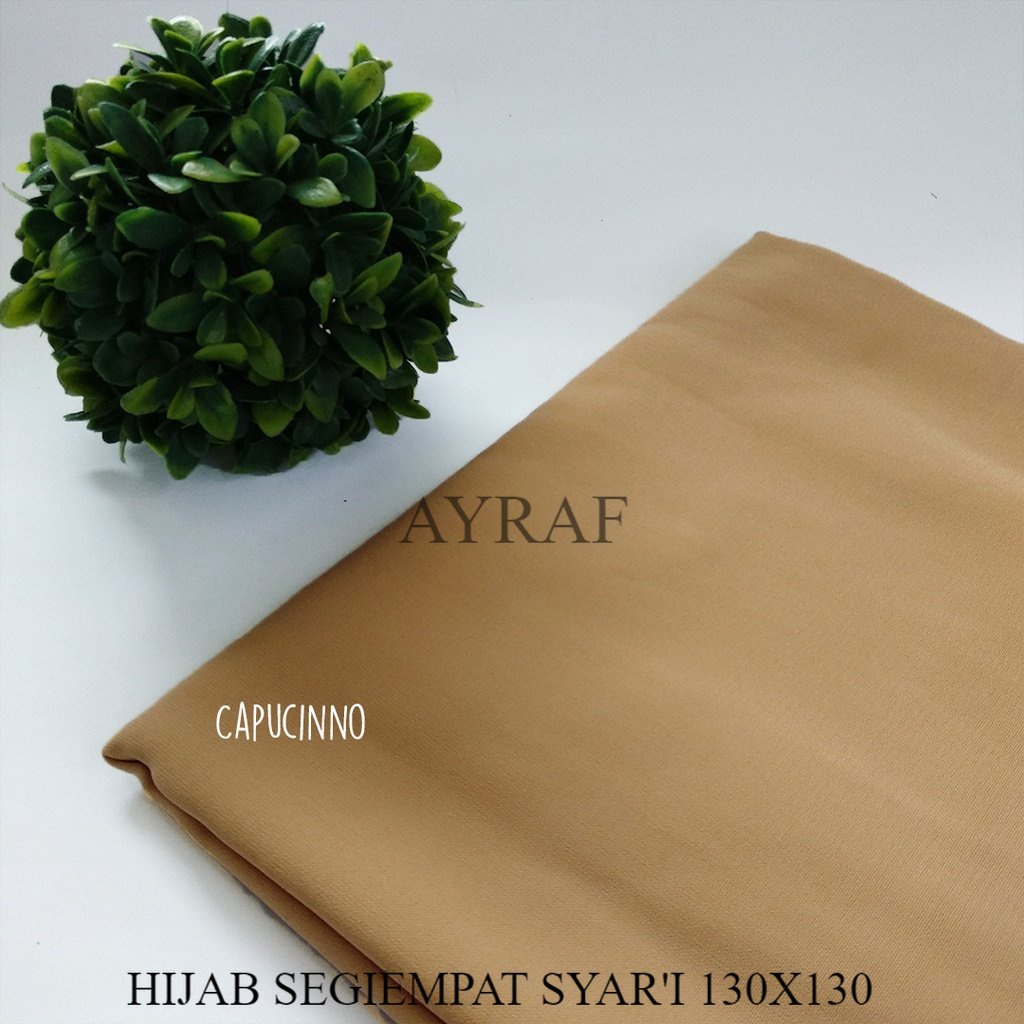 COD kerudung hijab SegiEmpat Syar'i Wolfis Premium size 130x130/hijab segiempat wollfis jumbo size 1