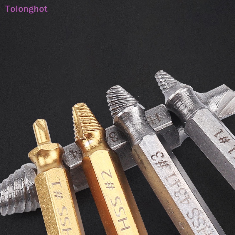 Tolonghot&gt; 4/6Pcs Rusak Screw Extractor Center Mata Bor Set Woodworking Tools Broken Bolt Extractor Baut Sekrup Remover Extractor well