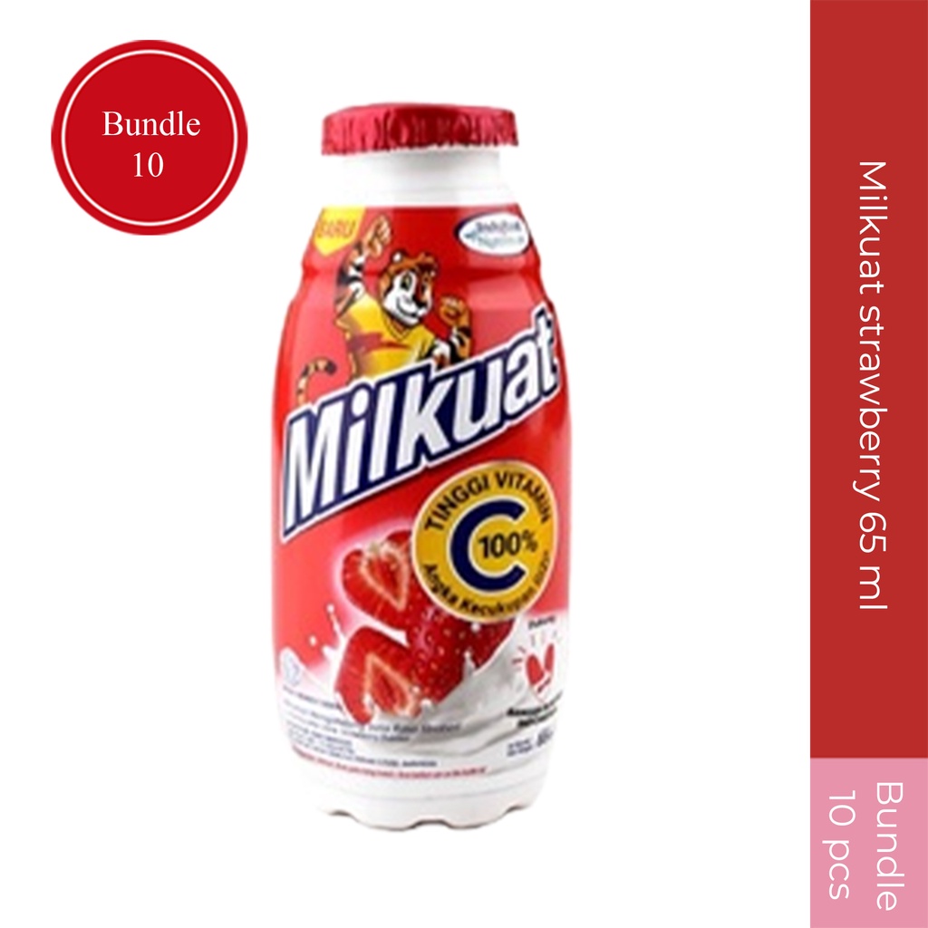 Milkuat Strawberry Botol 65 ml bundle 10