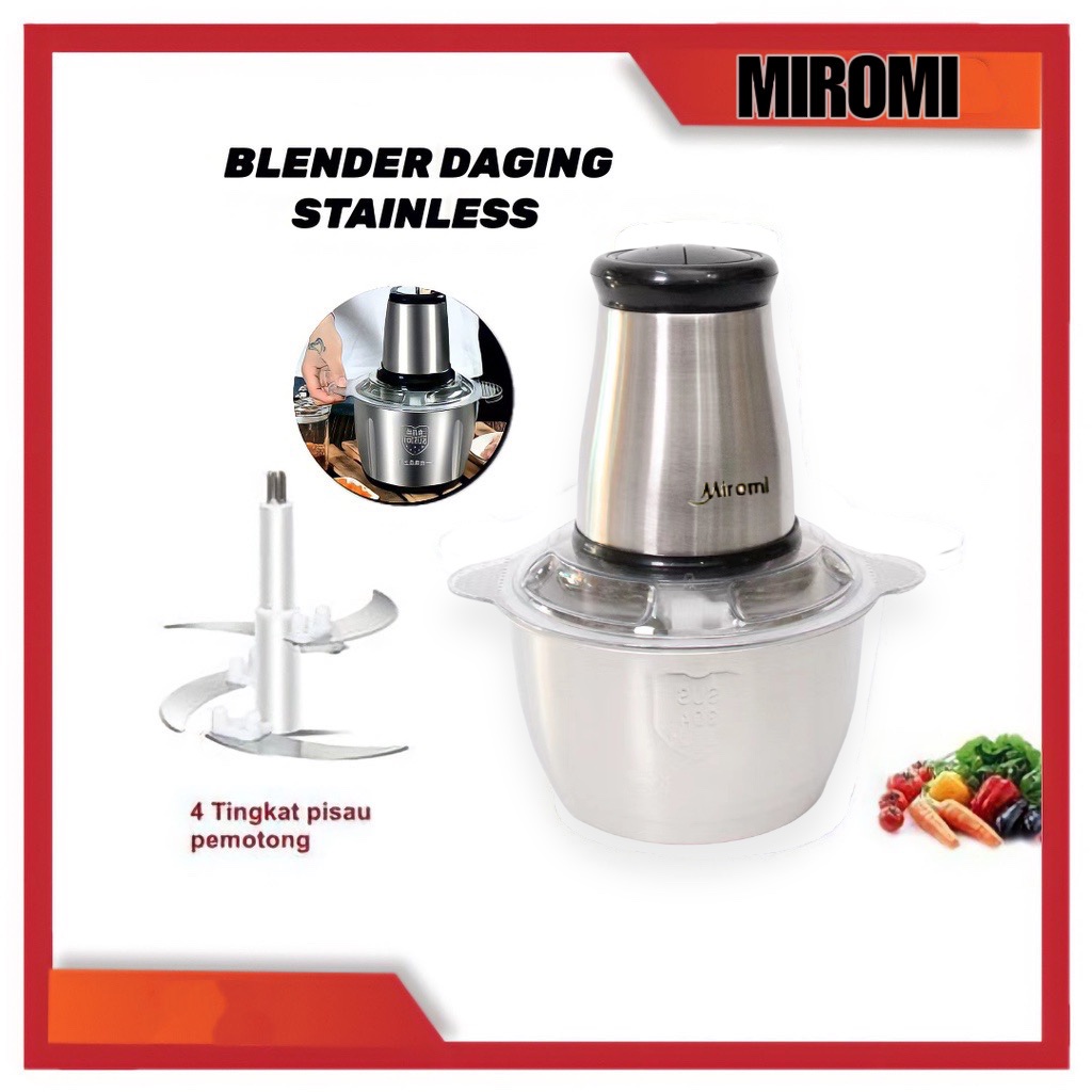 COD✅ Chopper Blender daging penggiling Meat Blender Elektrik Stainless Steel Chopper Grinder   Z024