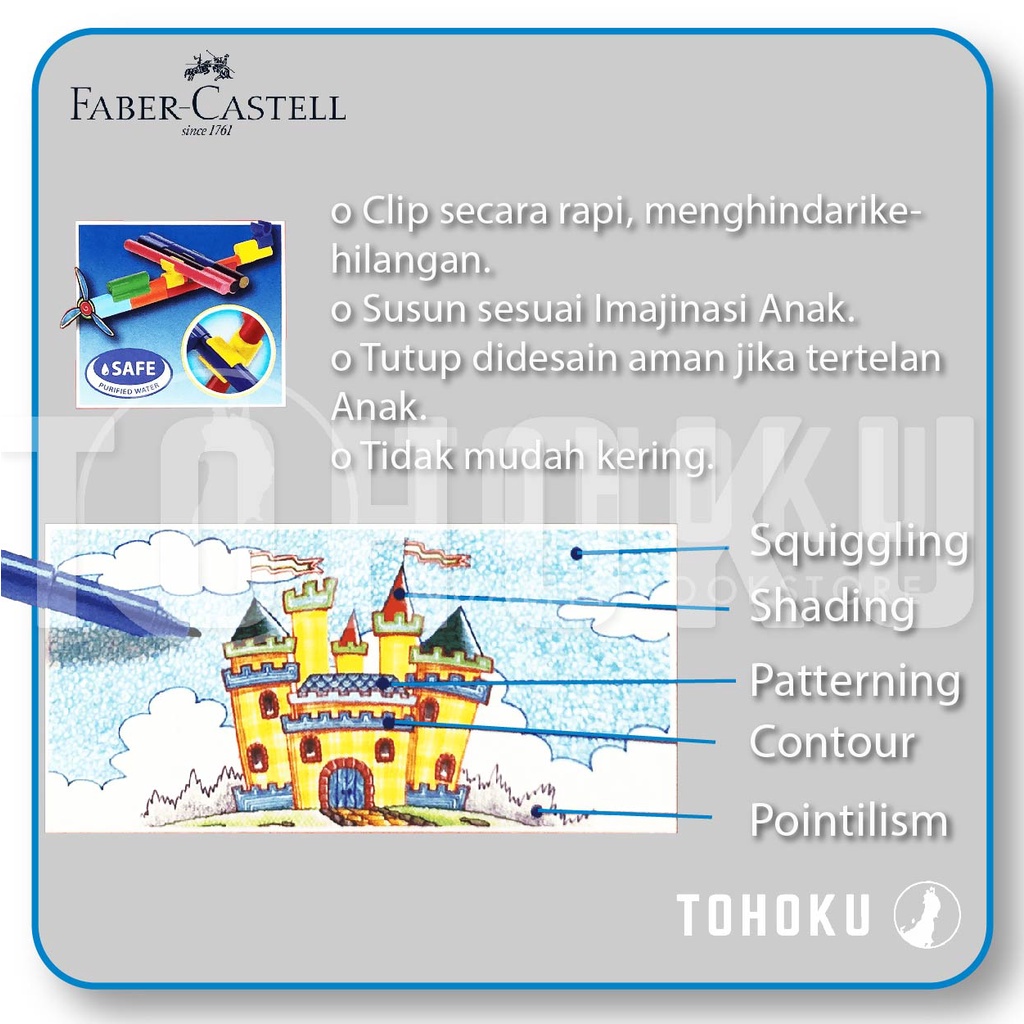 50 Warna Faber-Castell Connector Pen Kemasan Toples
