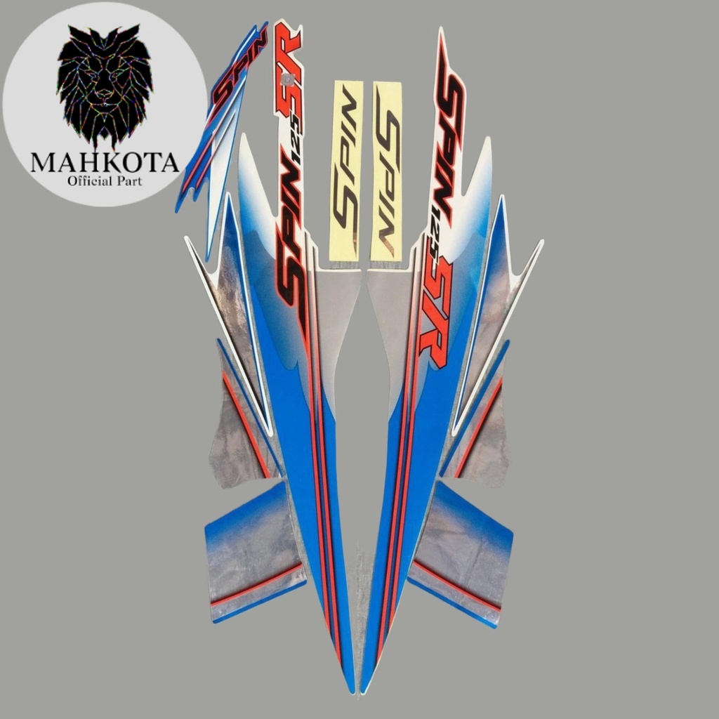 Striping Stiker Polet Sepeda Motor List Suzuki spin sr 125 2007 2008 biru putih stiker motor berkual
