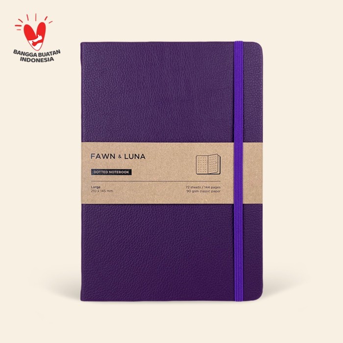 

✨BISA COD✨ -Notebook Large A5 - Purple Plum - Buku Jurnal / Agenda - Dotted