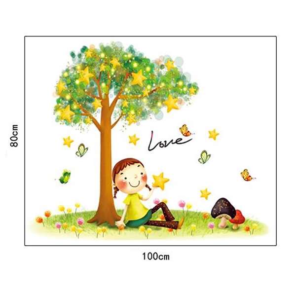 Wallstiker Dinding Pohon Bintang Kids MJ9511 Wall Sticker Kamar Tidur Anak Aesthetic