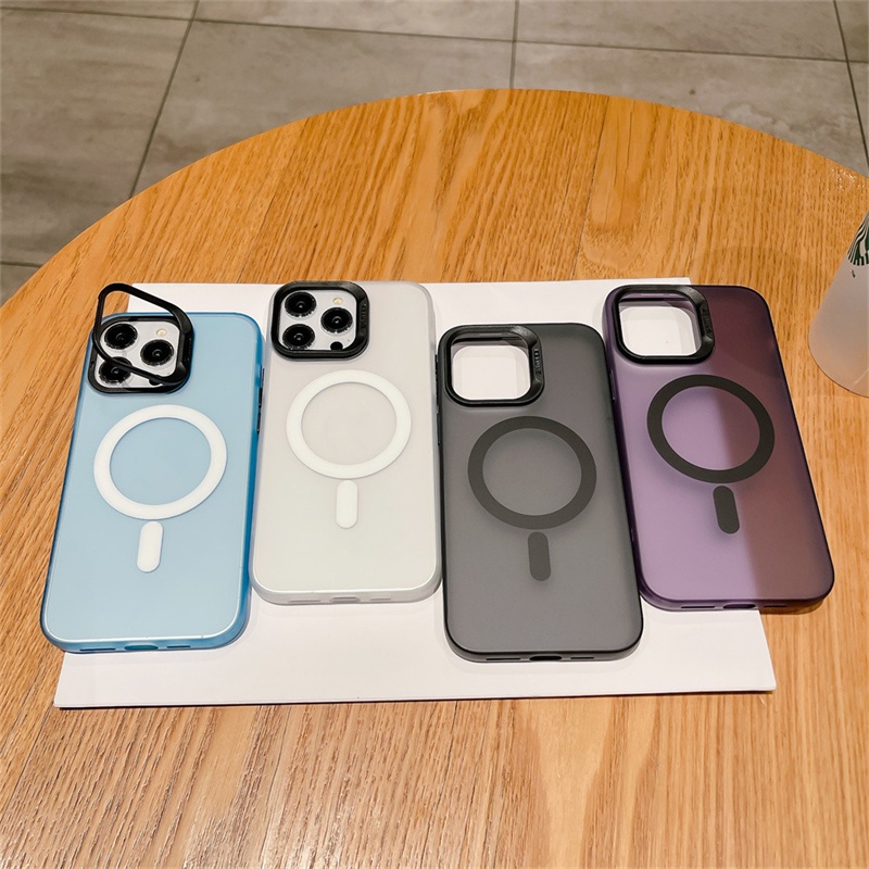 Casing Magnet Mewah iphone 14 pro max case Iphone12 13 pro max 11 case Dengan Kamera Perlindungan Lensa Dengan stand shockproof protection hard case