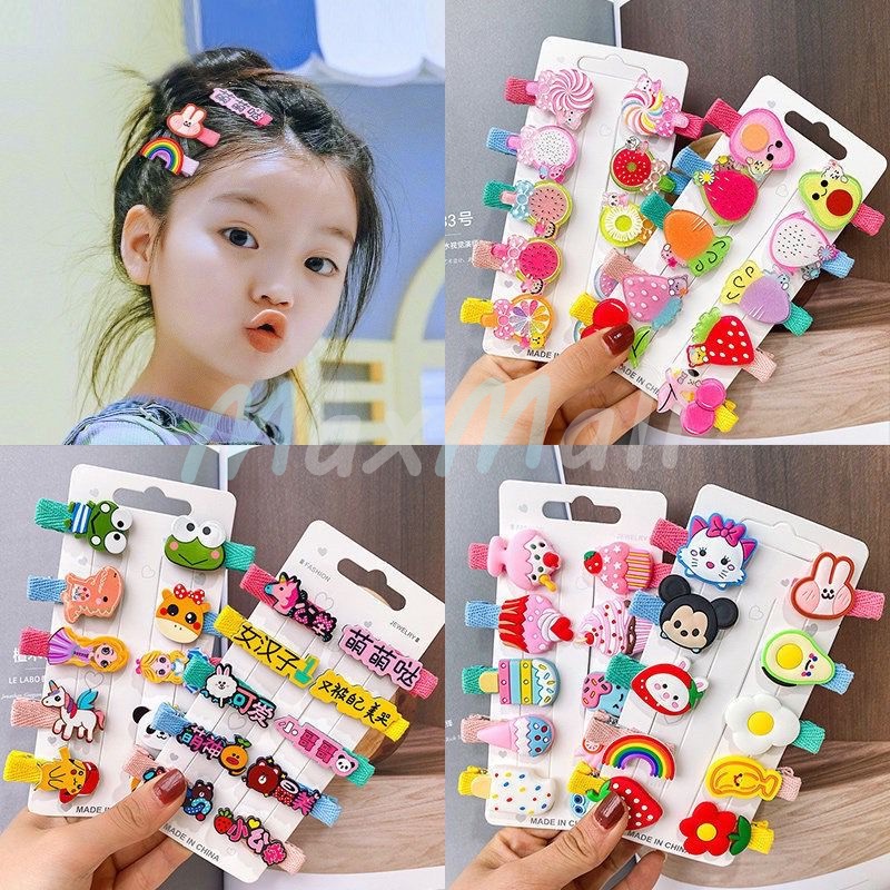 10in1 Jepit Rambut Anak Perempuan Lucu Jepitan Rambut Fashion Karakter Jepitan Hair Pin Gaya Korea Kids Unicorn Ice Cream Jepitan Rambut Anak Perempuan Korea