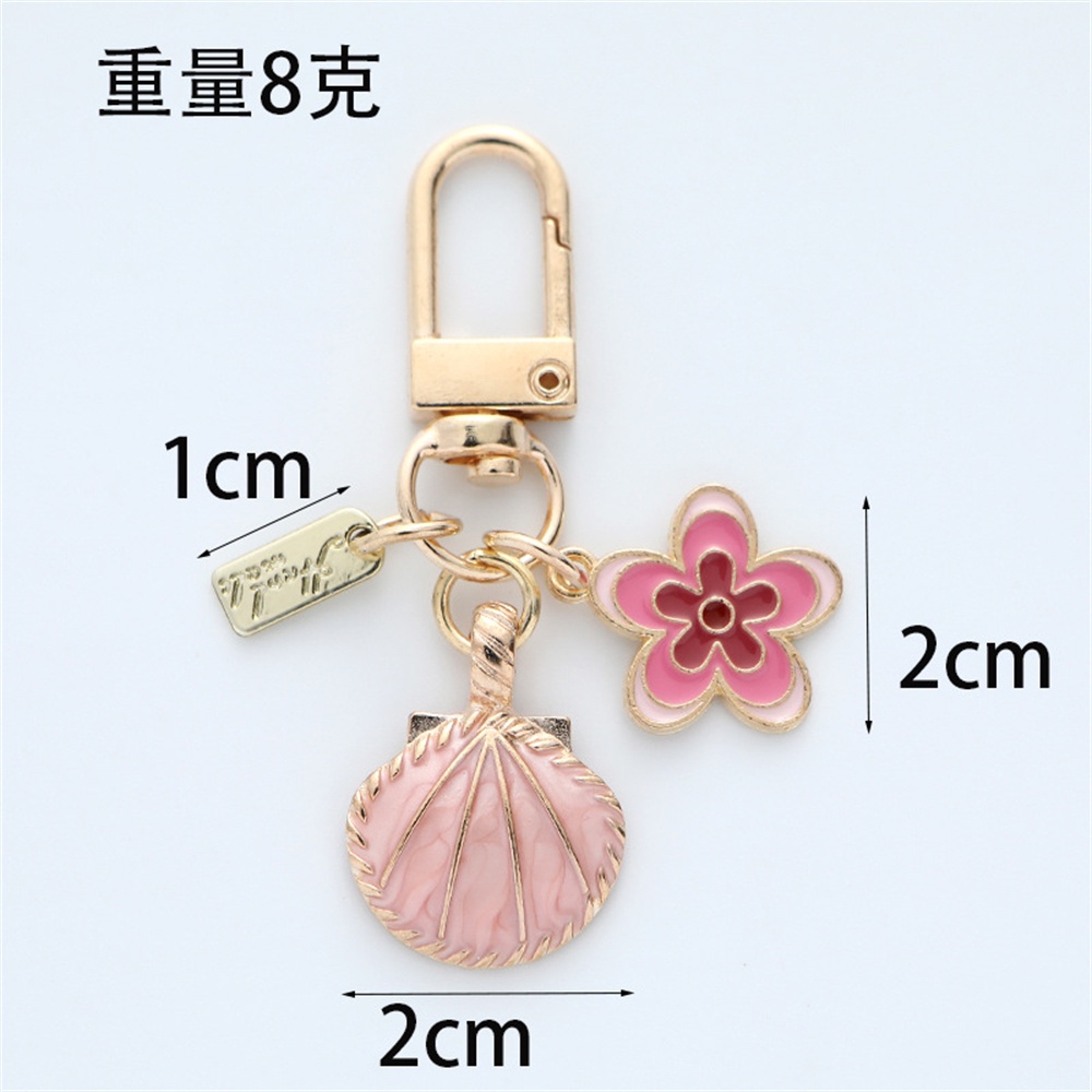 Enamel Manis Bunga Gantungan Kunci Fashion Tag Logam Gantungan Kunci Earphone Case Liontin Pesona Tas Ornamen Aksesoris Mobil Keyholder