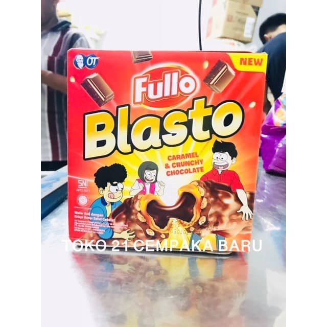 

Fullo Blasto CHOCOLATE 1 BOX isi 16 PCS | Biskuit Wafer Coklat Cokelat