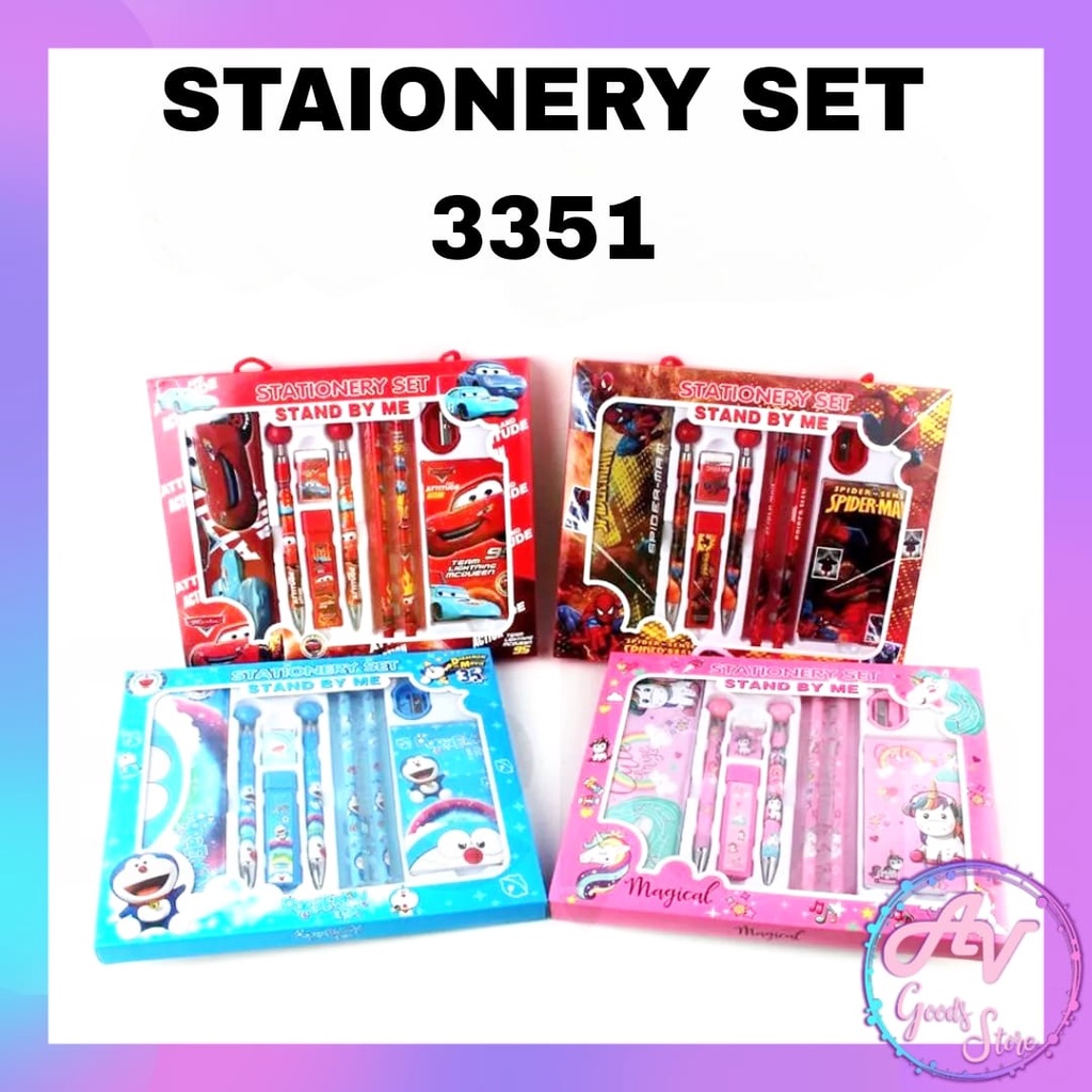 

Stationery Set 3351 / Set Alat Tulis 10in1 / Paket Alat Tulis Lengkap Karakter Fancy