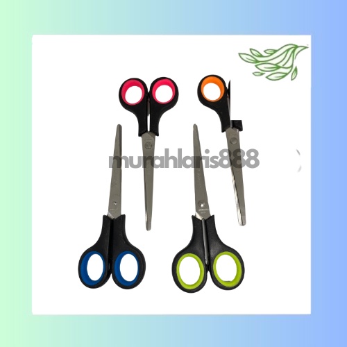 

Gunting Lembaran Panjang 8" Inch Hitam Warna Gagang Karet / Stainless Steel Scissor Emigo EML-865-BC BEST SELLER