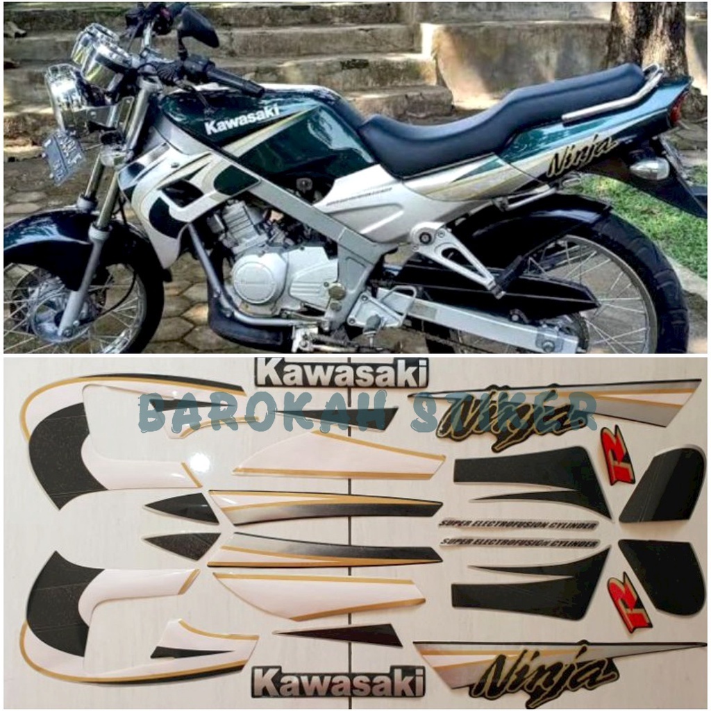 Striping Stiker Polet list motor body motor Kawasaki Ninja R 2005 hijau tua Barokah Stiker
