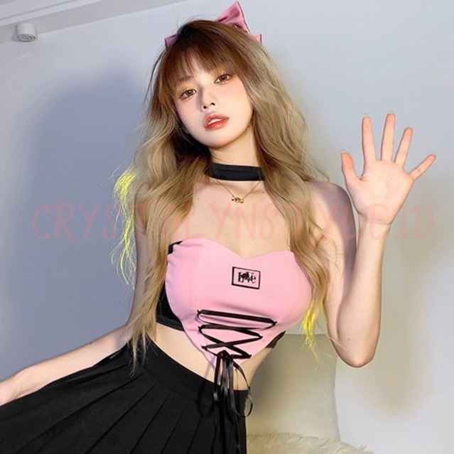*IMPORT* Tank Top / Kamisole / Camisoles / Tube / Kemben / Crop Top Pinky Series Sexy Jumbo Heart / 