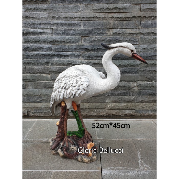 patung pajangan burung flamingo bangau jumbo taman kolam