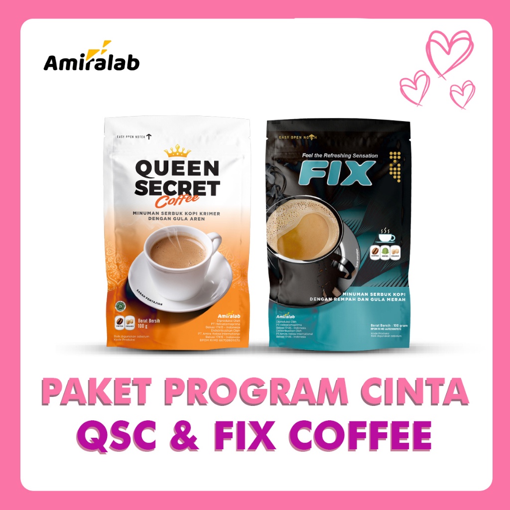 

AMIRALAB PAKET Sehat Pasangan Pasutri Bahagia Promil Pria Wanita Queen Secret Fix Coffee 100 gr