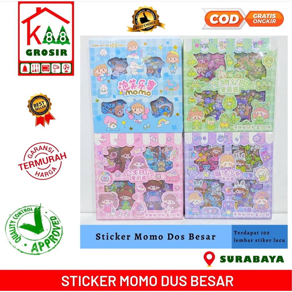 

Sticker Momo Dus Besar isi 100