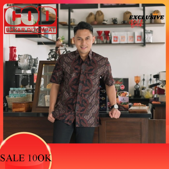 kemaja batik pria lengan Pendek Bahan katun Baturaden premium