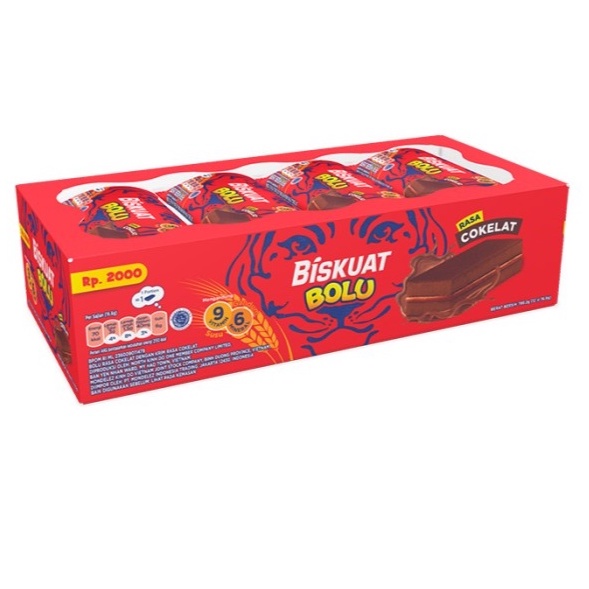 

Mondelez Biskuat Bolu Cokelat 1 Box Isi 12 pcs x @16gr ORIGINAL