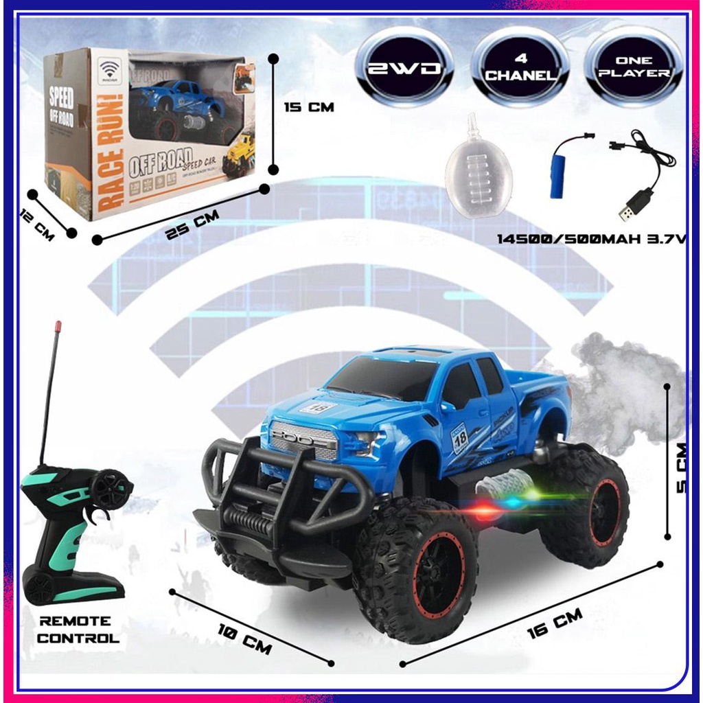 RC Off Road Mobil Mainan Remot Control Besar Race Car Batere Cas Jalanan Anak