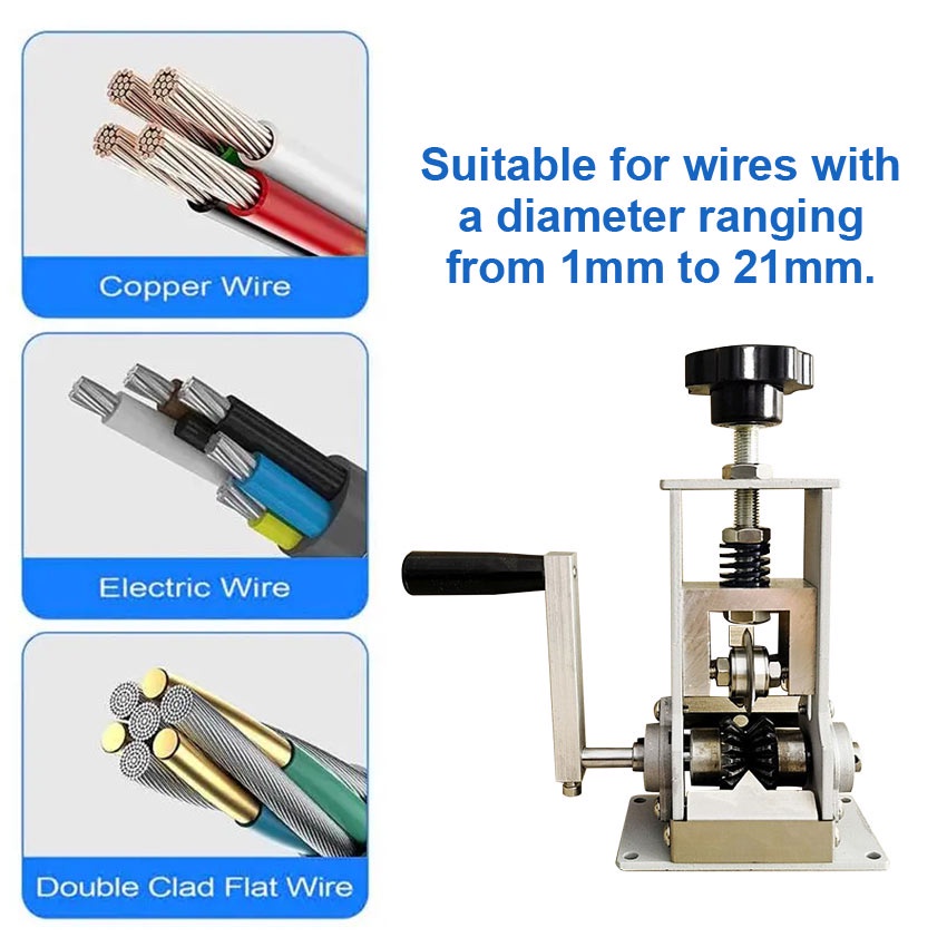 Mesin Kupas Kawat Manual Wire Stripping Machine Dengan Engkol Tangan Digunakan Dengan Tangan Bor