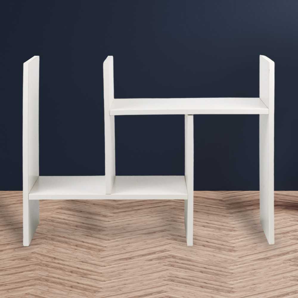 Veneer Rak Buku Rakit DIY Table Bookshelf Minimalist Organizer - ZW404