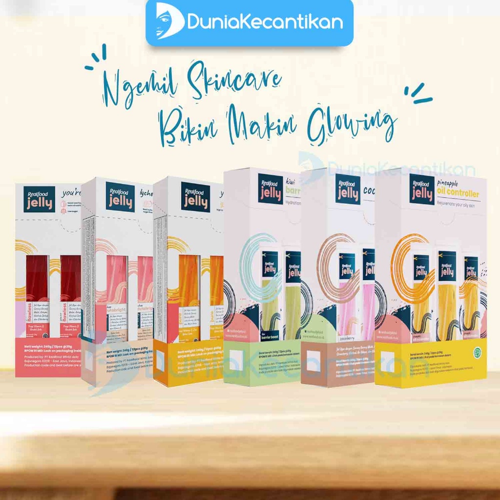 RealFood Jelly Flawless Collagen Pure Glutabright Formulasi Sarang Burung Walet Zinc Collagen Jelly 