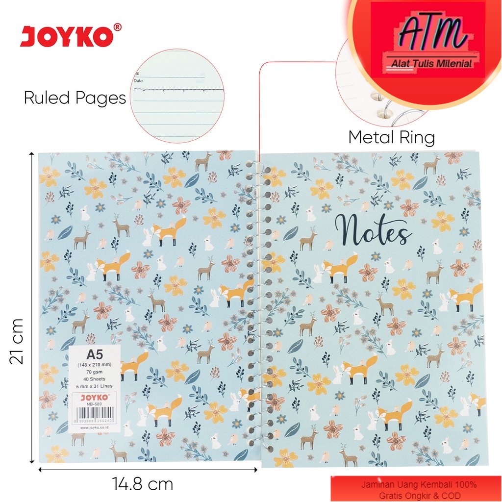 

Ruled Notebook Diary Agenda Buku Catatan Bergaris Joyko NB-689