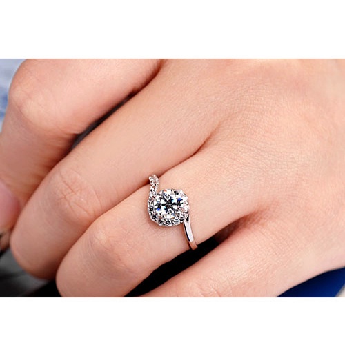 Goldkingdom Aksesoris Perhiasan Fashion Ready Stock Tanda Tanya Kreatif Eropa Dan Amerika Cincin Berlapis Perak Ledakan Wanita &amp;#039; Cincin s Hias Berlian Perhiasan.