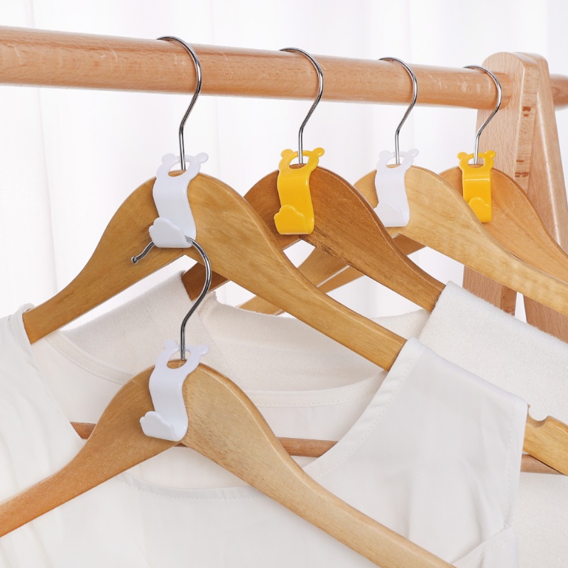 [Grosir] Gantungan Baju Multifungsi Universal Sambung Gesper Bentuk Beruang Gantungan Konektor Lemari Hemat Tempat Hanger Susun Hooks Organizer Rumah