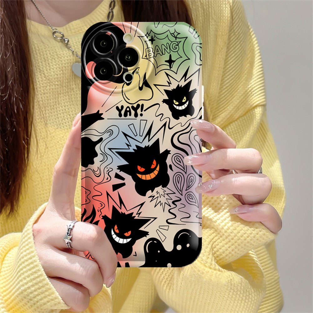 Soft TPU Case Realme C55 10 C15 C12 C25S C11 C20 realme5 5i 6i C3 8i C21Y C25Y Pokémon Gengai Bantal Udara Phone Case Cover