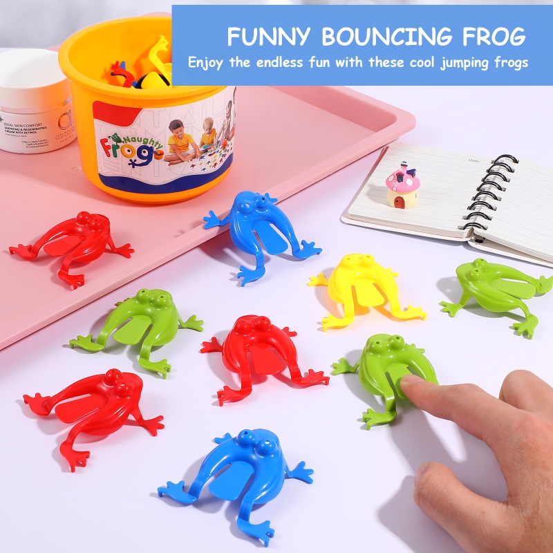 Jumping Frogs Toys Mini Transparan Plastik Anak Jari Action Training Mainan Antistress Mainan Pereda Stres