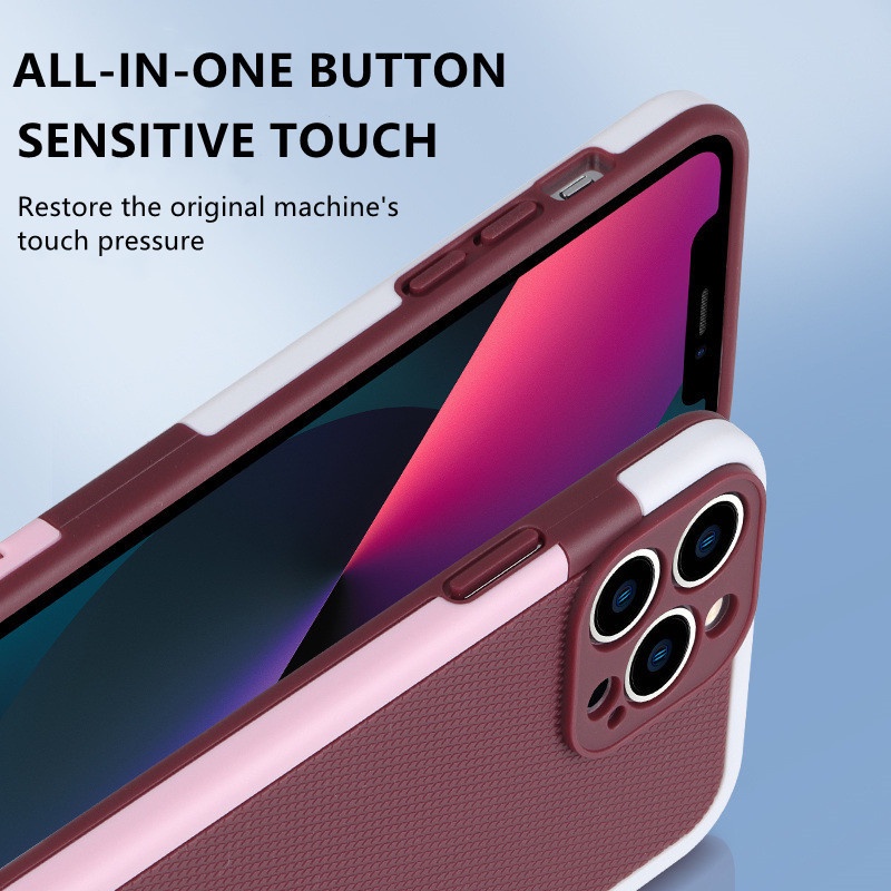IPHONE Ultra Slim Color Hybrid Anti-slip Shockproof Phone Case Untuk Iphone14 Pro Max13 Pro14 plus Lembut TPU Silicon Cover Untuk Iphone12 12 Pro max