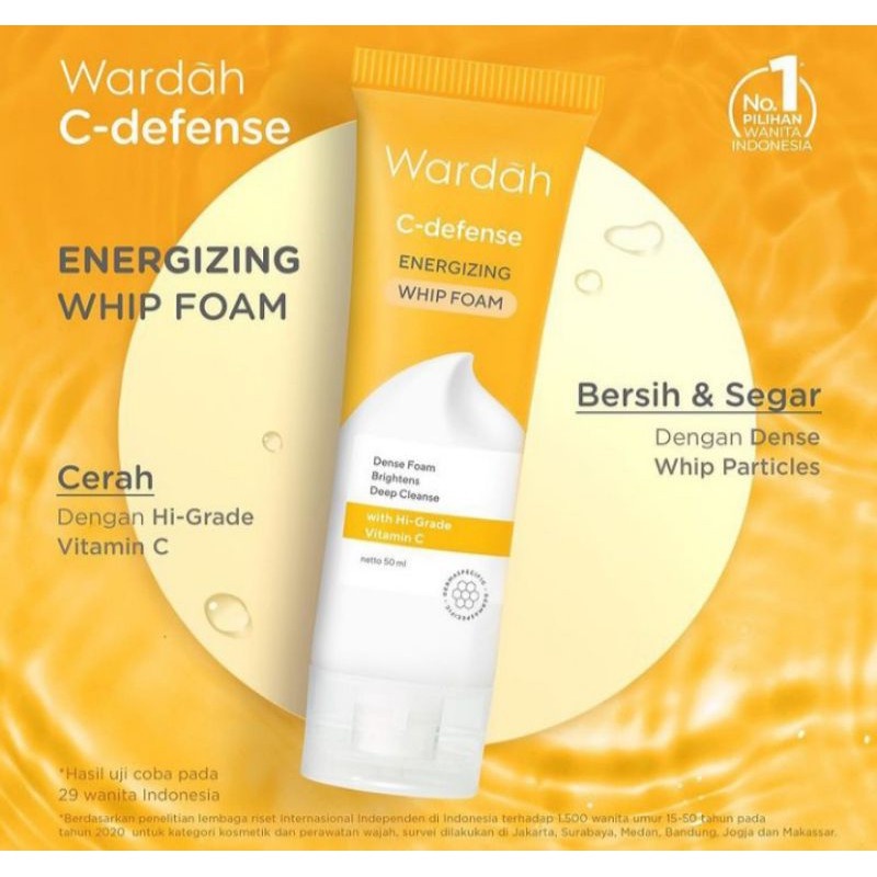 WARDAH C-Defense Energizing Whip Foam 50mL &amp; 100mL - Apple_Kosmetik
