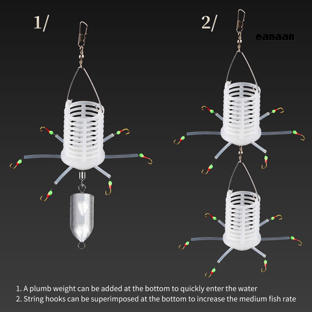 Cnn- Keranjang Perangkap Pancing Plastik Anti Lilitan Berongga Memancing Umpan Kandang Dengan Enam Kait Aksesori Pancing