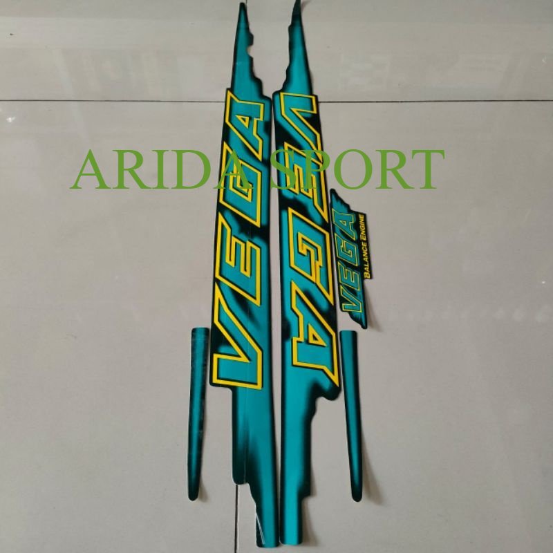 Stiker vega striping sticker lis body yamaha vega lama old thn 1998 1999 hijau botol