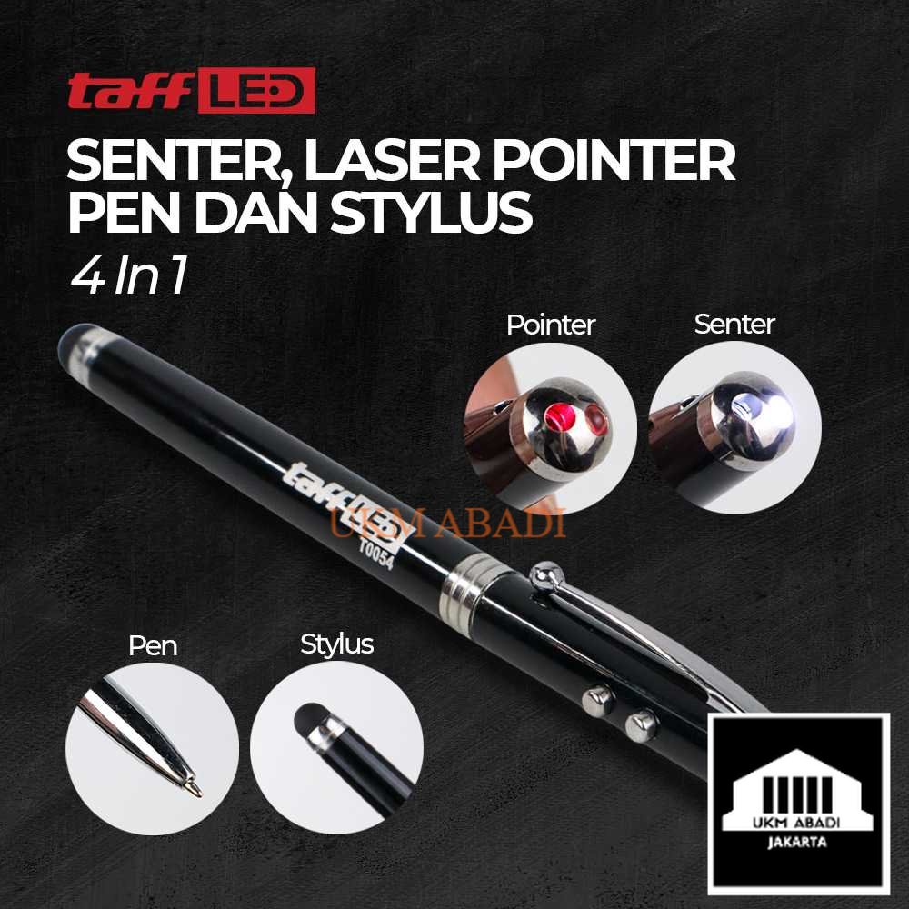 Pulpen 4 in 1 Senter Laser Pointer Pen dan Stylus T0054