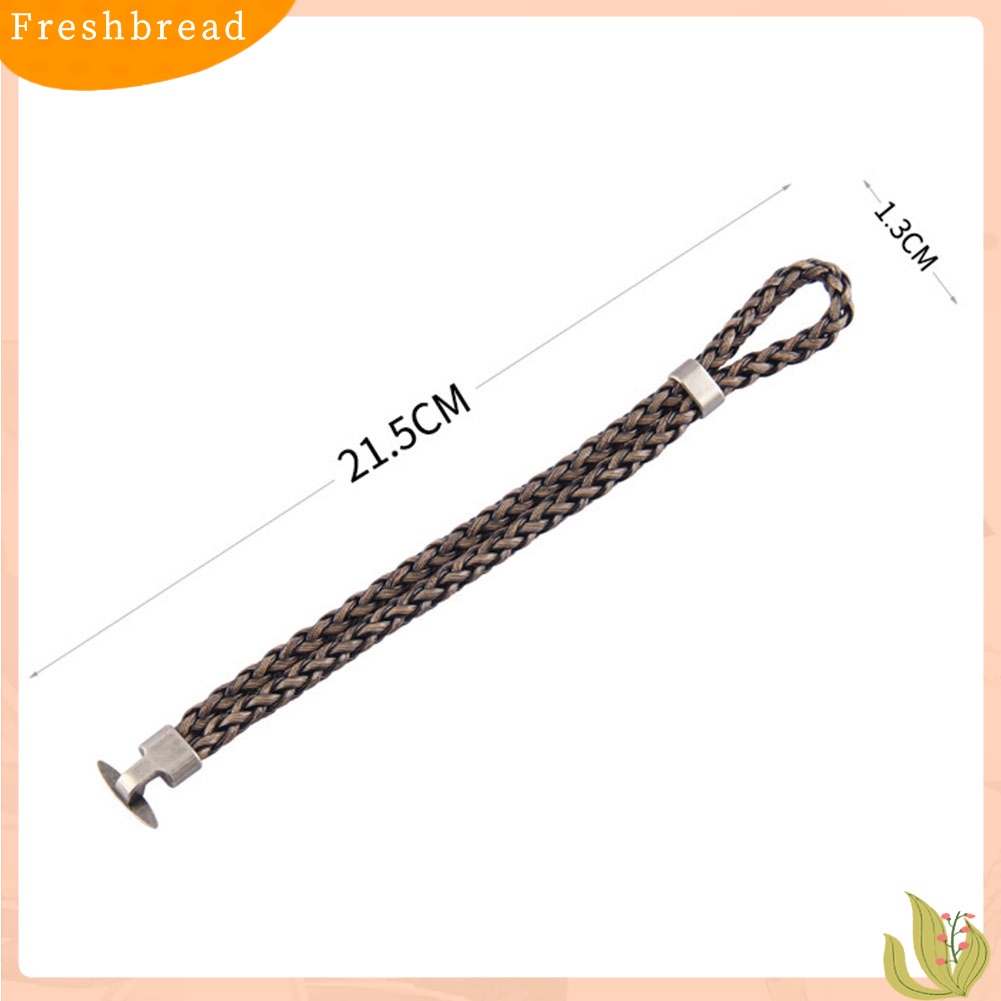 &lt; Freshbread &gt; Pria Kulit Imitasi Dikepang Multilayer Gelang Bangle Handmade Pergelangan Tangan Perhiasan Hadiah