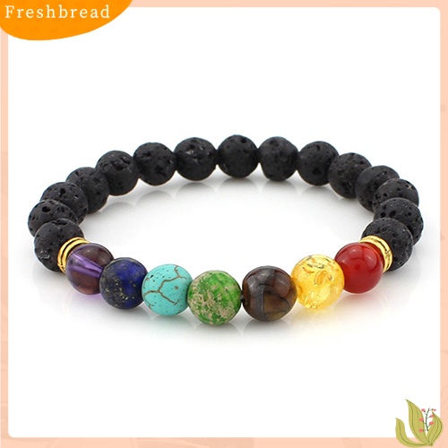 &lt; Freshbread &gt; Fashion Multi Warna Pria Wanita Lava Rock Manik-Manik Batu Akik Gelang Perhiasan Hadiah