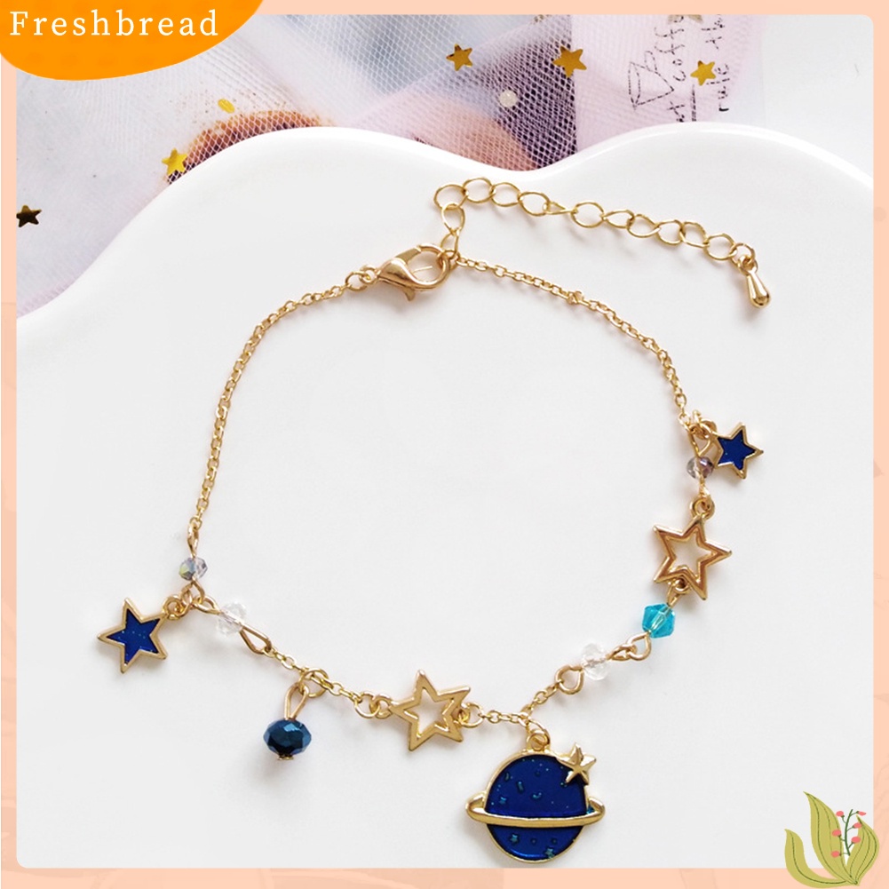 &lt; Freshbread &gt; Wanita Bintang Planet Menjuntai Faux Quartz Gelang Bangle Pesta Pernikahan Perhiasan Hadiah