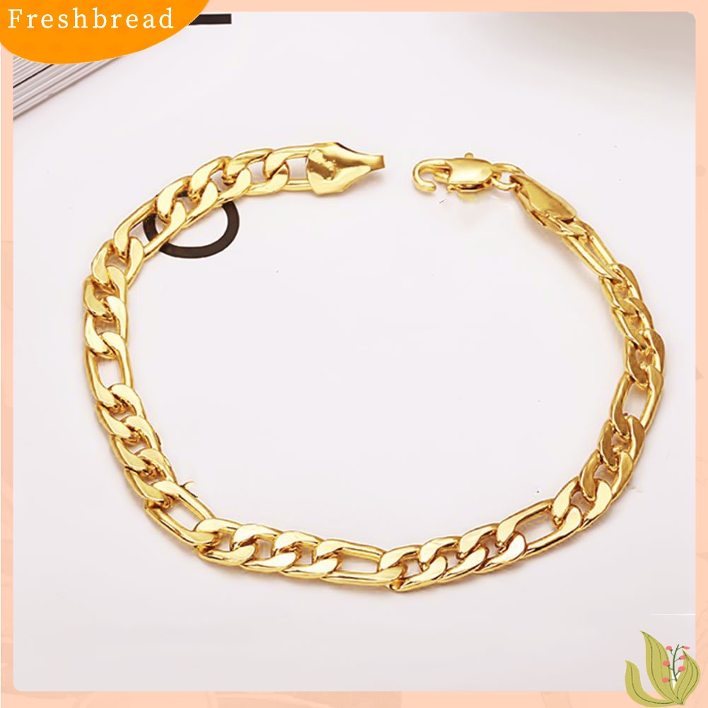 &lt; Freshbread &gt; Gesper Persegi Sederhana Menyamping Rantai Bangle Gelang Pria Perhiasan Hadiah Ulang Tahun