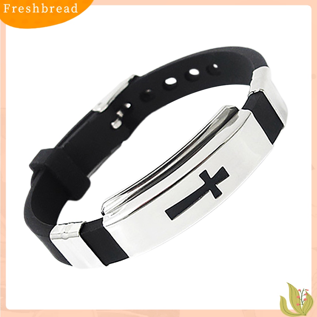 &lt; Freshbread &gt; Gelang Bangle All-match Bahan Stainless Steel Motif Salib Unisex Untuk Pesta