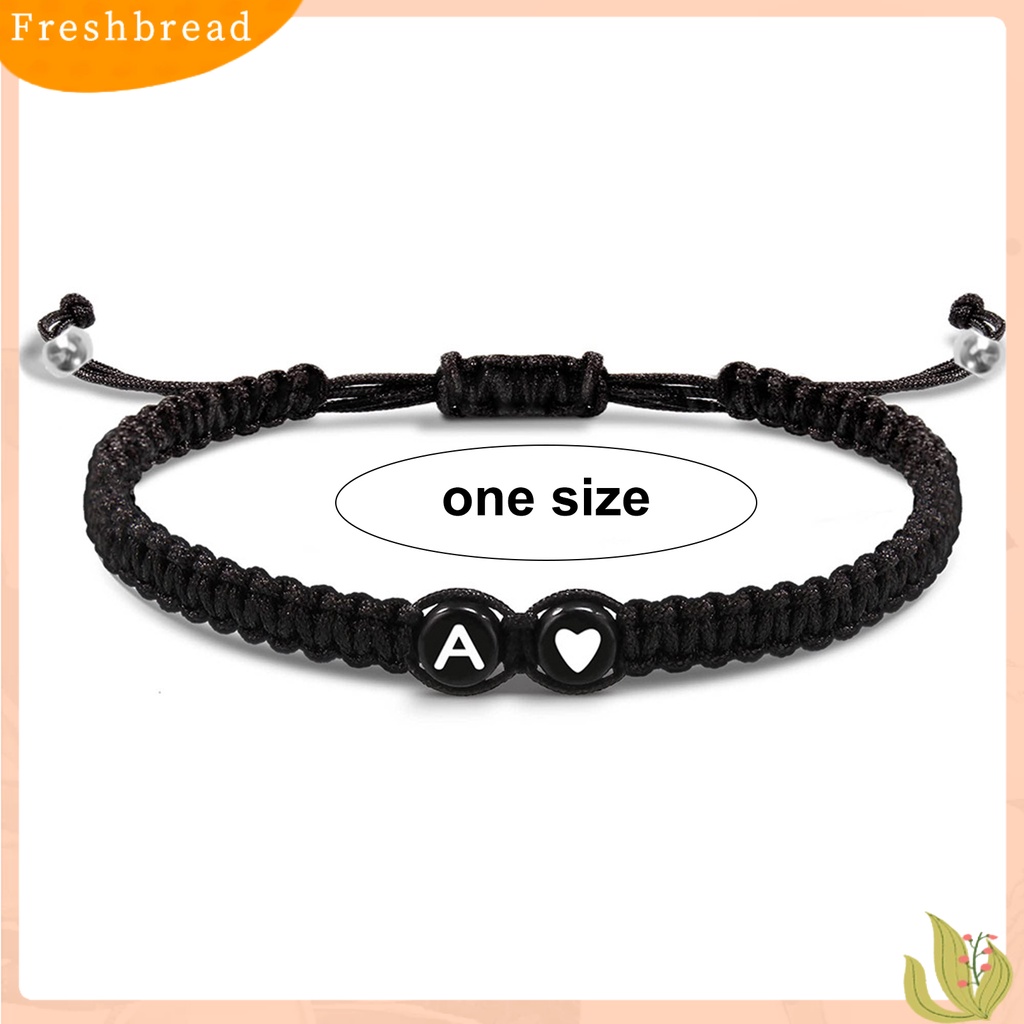 &lt; Freshbread &gt; Gelang Tali Dikepang Adjustable Slip-on Handmadeed Waterproof Alphabet Bracelet Properti Foto