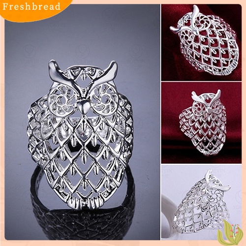 &lt; Freshbread &gt; Fashion Wanita Burung Hantu Berongga Jari Cincin Cukup Lucu Fashion Aksesoris Hadiah