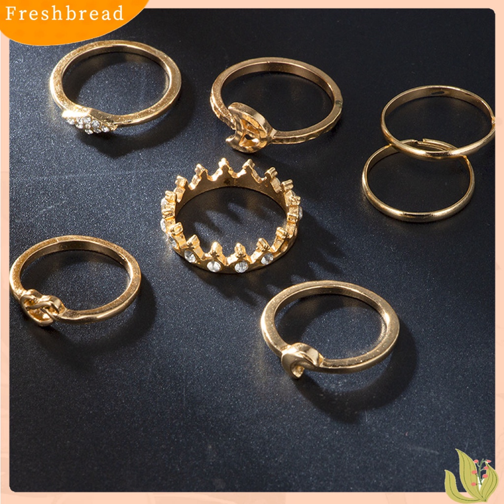 &lt; Freshbread &gt; 13Pcs/Set Cincin Fashion Berlian Imitasi Bersinar Mahkota Bulan Bintang Knuckle Ring Untuk Pesta