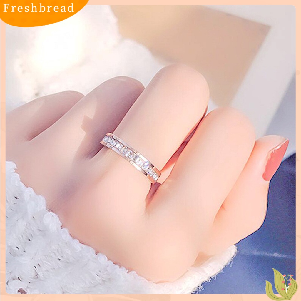 &lt; Freshbread &gt; Wanita Cincin 2-layers Minimalis Dipoles Mungil Hadiah Mewah Emas Warna Perak Berkilau Berlian Imitasi Dewasa Jari Cincin Perhiasan Fashion